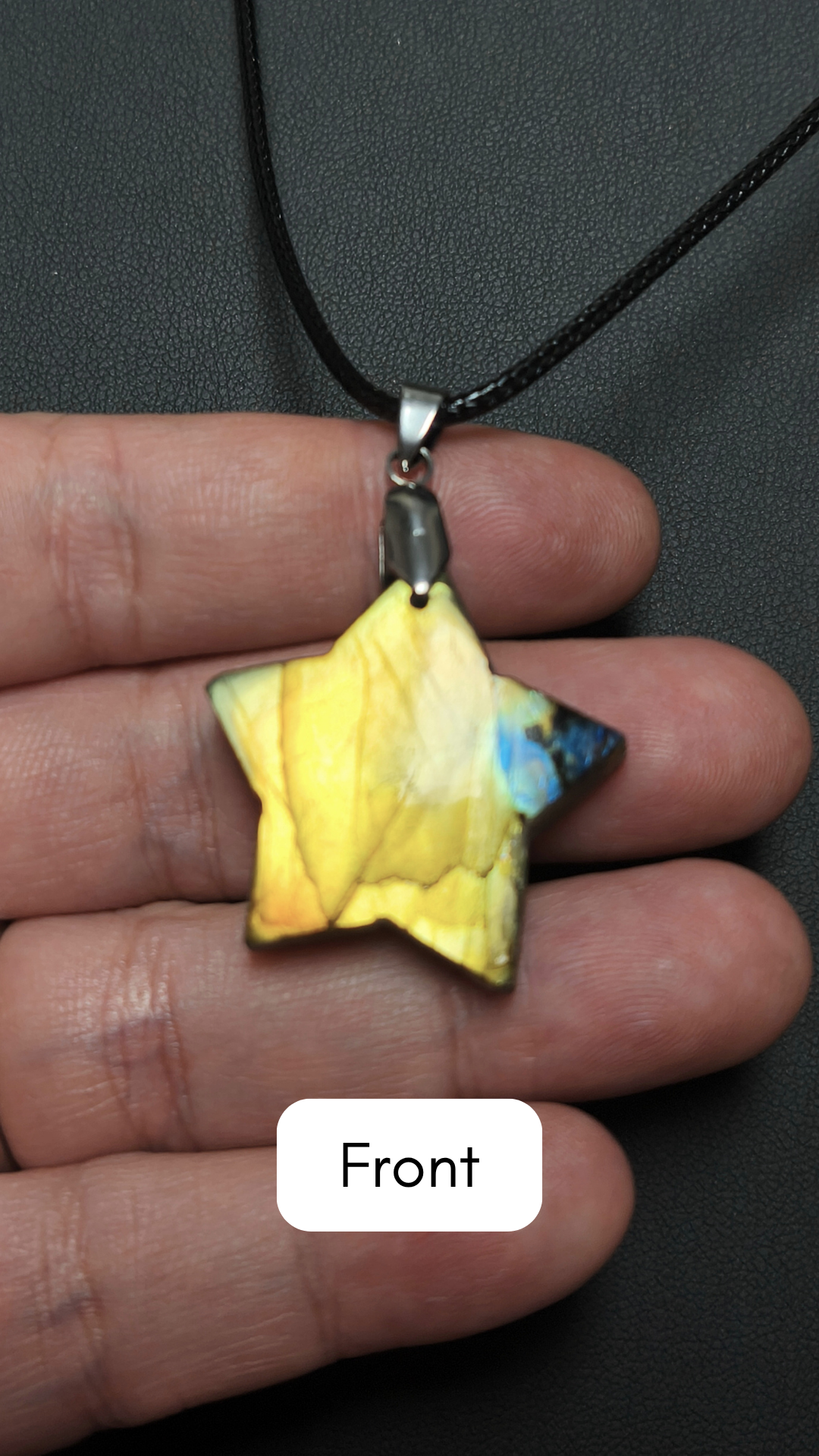 Golden star labradorite pendant necklace (04-24)