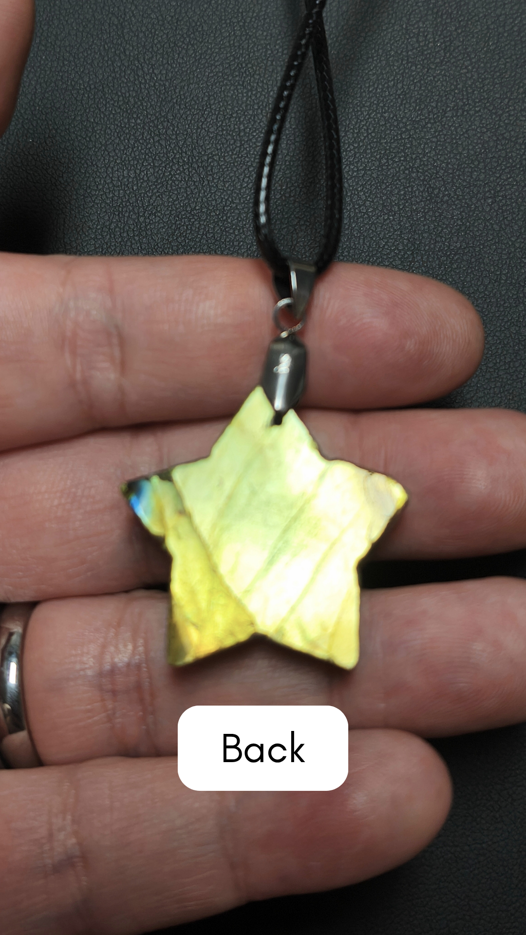 Golden star labradorite pendant necklace (04-24)